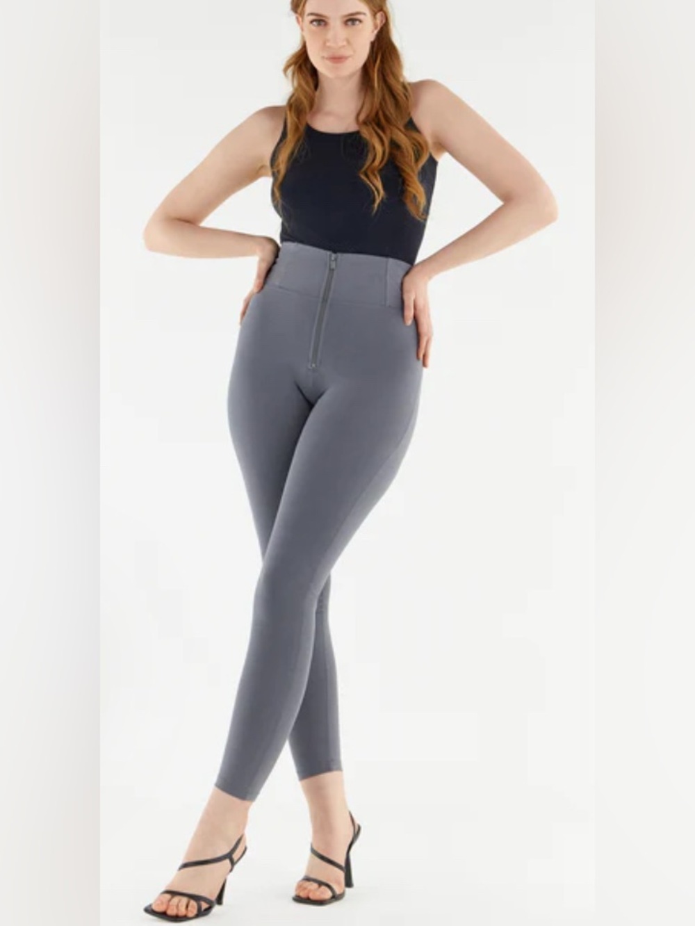 Freddy WRUP Ultra High-Rise Booty Sculpting Pants Trousers Leggings Gray XL